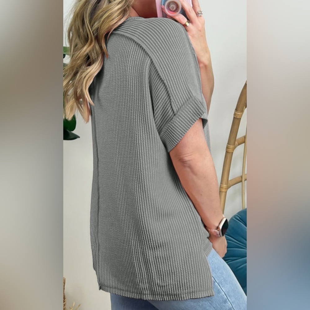 Gray Baseball Sequin T-Shirt - Picture 3 of 3